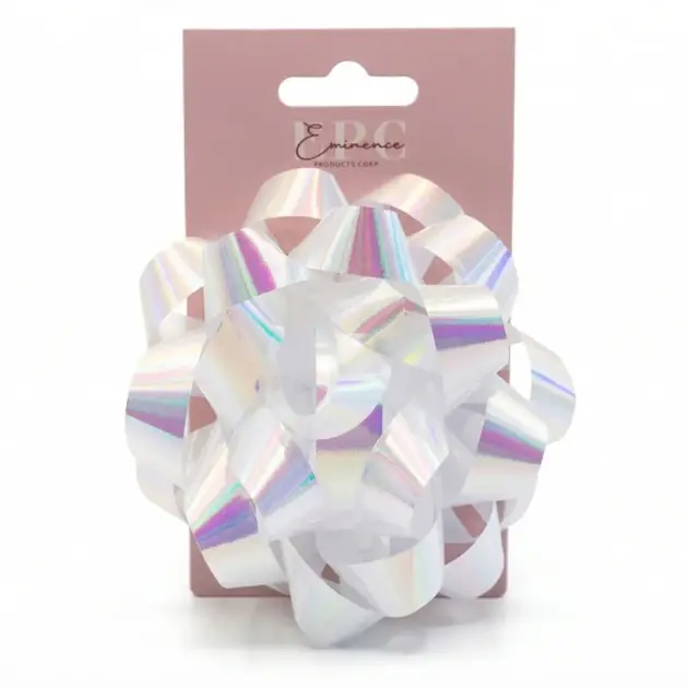 5” Star Bow Iridescent White