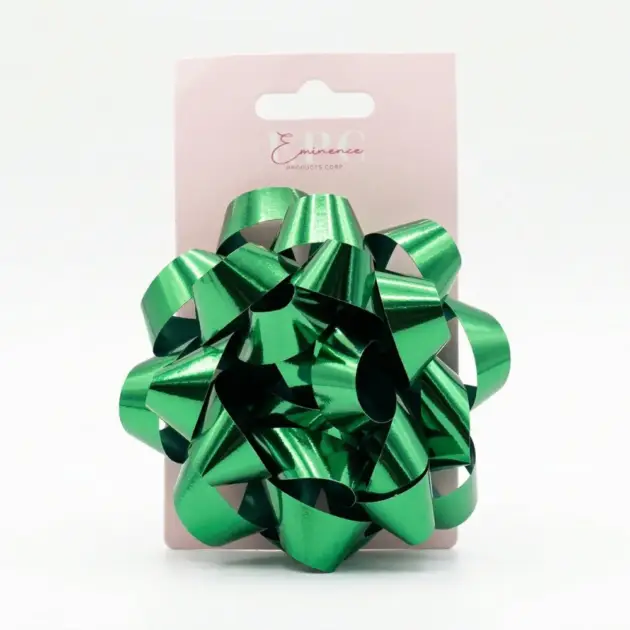 5” Star Bow Metallic Green