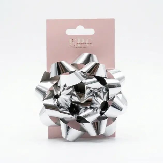 5” Star Bow Metallic Silver