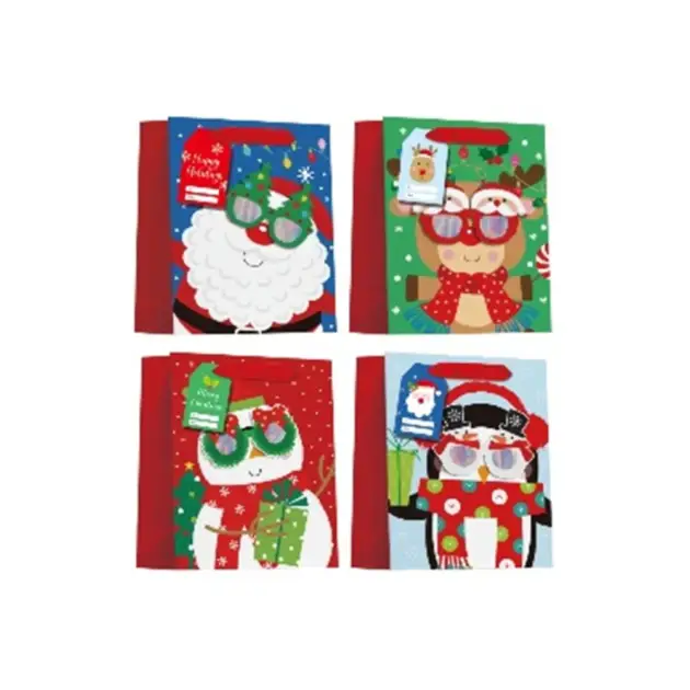 Premium Christmas Gift bag 210 gsm 3D Silver Hot Stamped