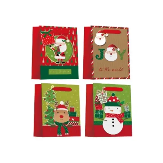 Premium Christmas Gift bag 210 gsm 3D Silver Hot Stamped