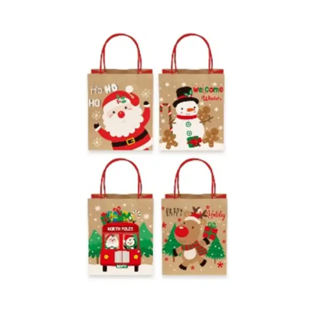 Christmas Kraft Gift bag Printed 150 gsm