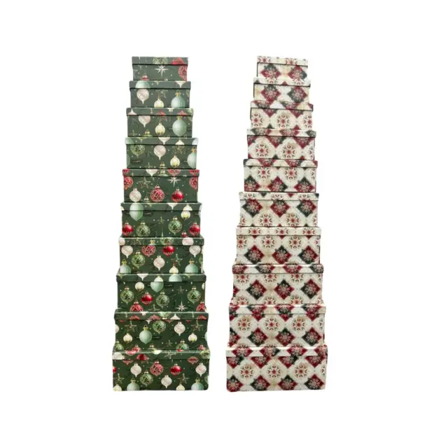 Premium Gift Box Set of 10 Rectangular Boxes. Two Designs assorted