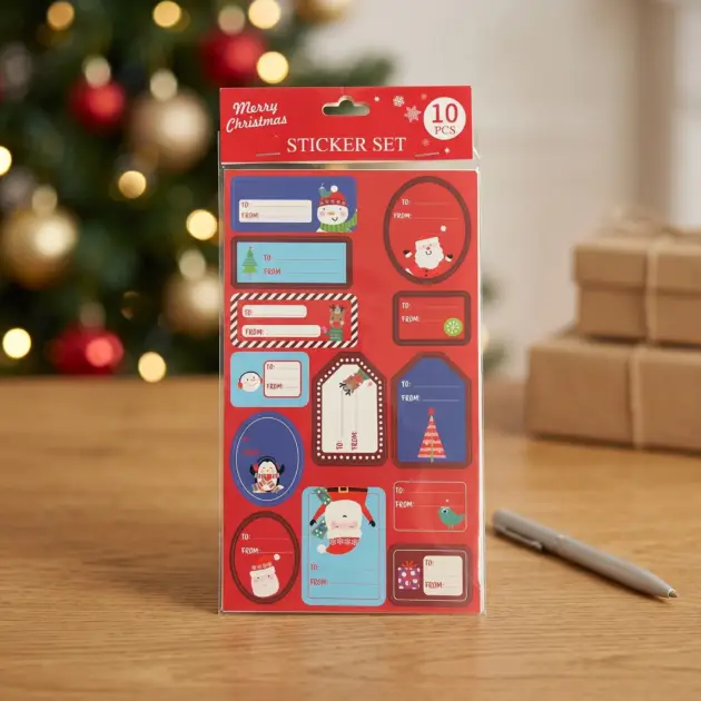 Christmas gift Tag Stickers 5 Sheets 65 Tags