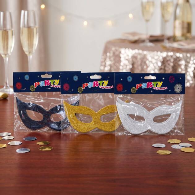 Mask 6 Pack Black, Gold & Silver