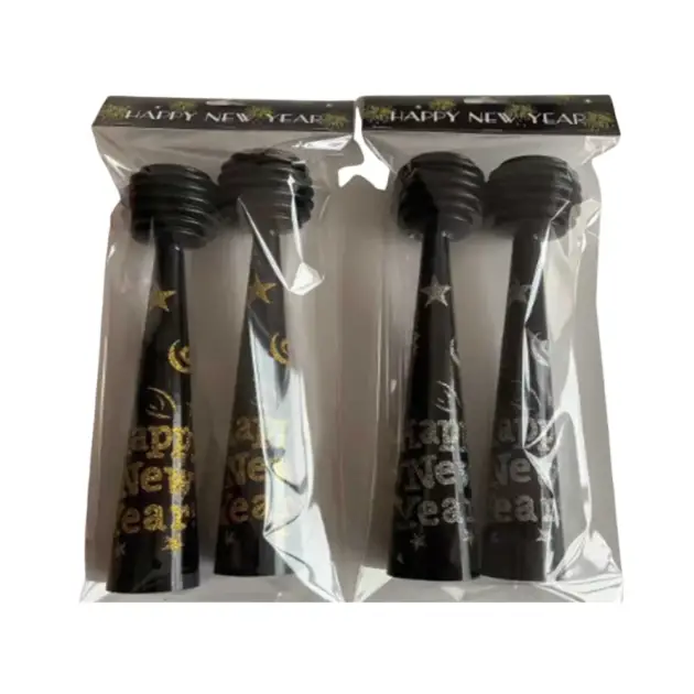 New Year 27 cm Horn 2 Pack Gold & Silver