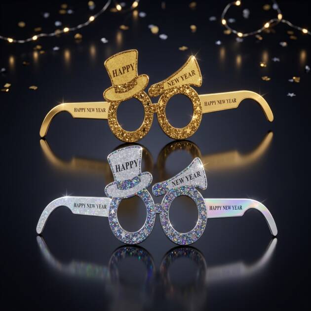 New Year Mask 6 Pack Gold & Silver