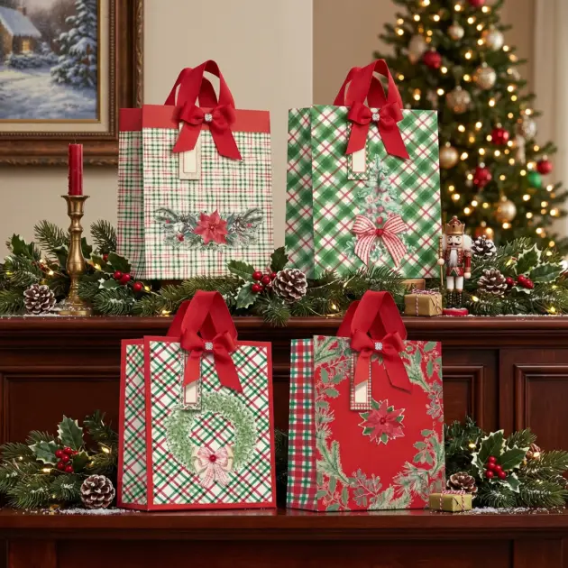 Premium Christmas Gift bag 210 gsm 3D Hot Stamped