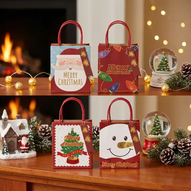 Christmas Kraft Gift bag Printed 150 gsm