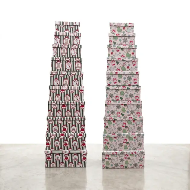 Premium Gift Box Set of 10 Rectangular Boxes. Two Designs assorted