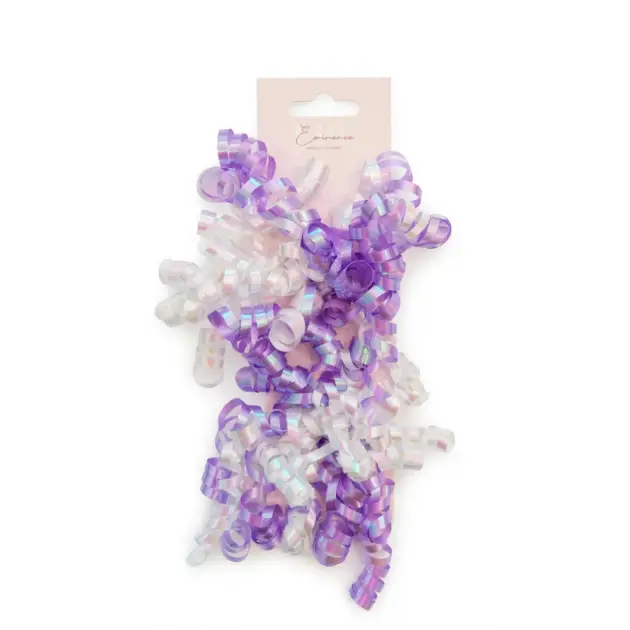 Curly Bows 2 tone Light Purple & White 2 Pk