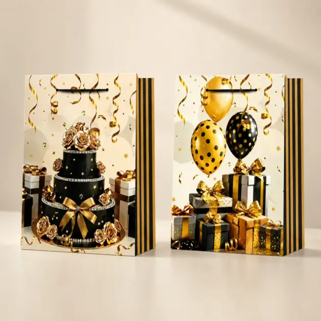 Giant Birthday Gift Bag with Hot stamping two designs 210 gsm