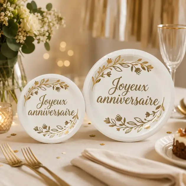 Joyeux Anniversaire Assiettes et Serviettes