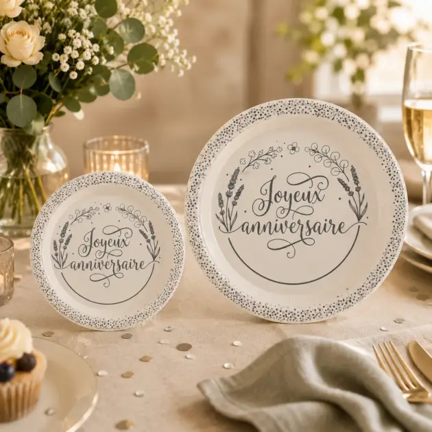 Joyeux Anniversaire Assiettes et Serviettes