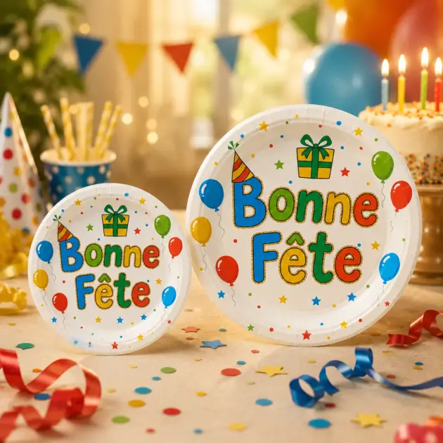 Bonne Fete Assiettes et Serviettes