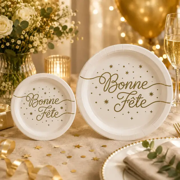 Bonne Fete Assiettes et Serviettes