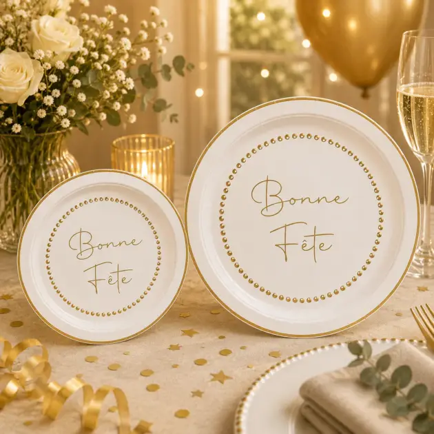 Bonne Fete Assiettes et Serviettes