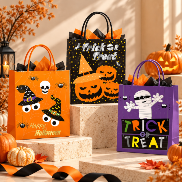 Medium Halloween Kraft Treat Bag 3 assorted designs