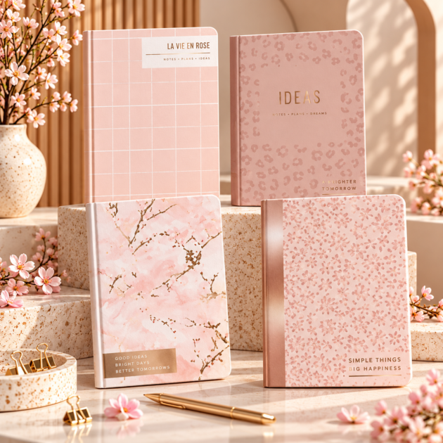 A5 Notebook Blush Pink & Rose Gold