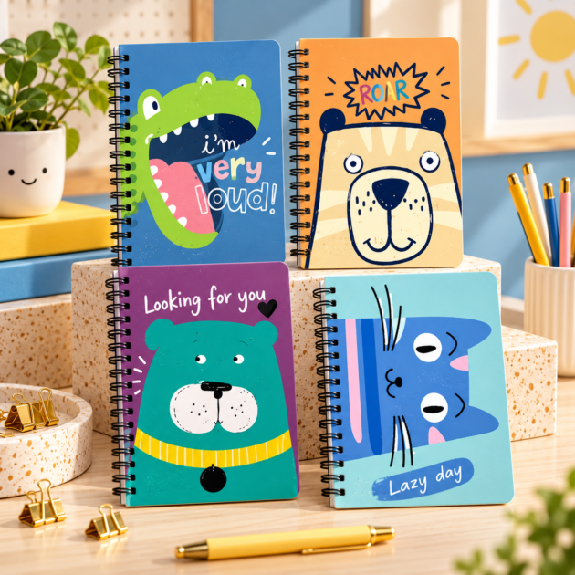 B5 Spiral Notebook Playful Animals