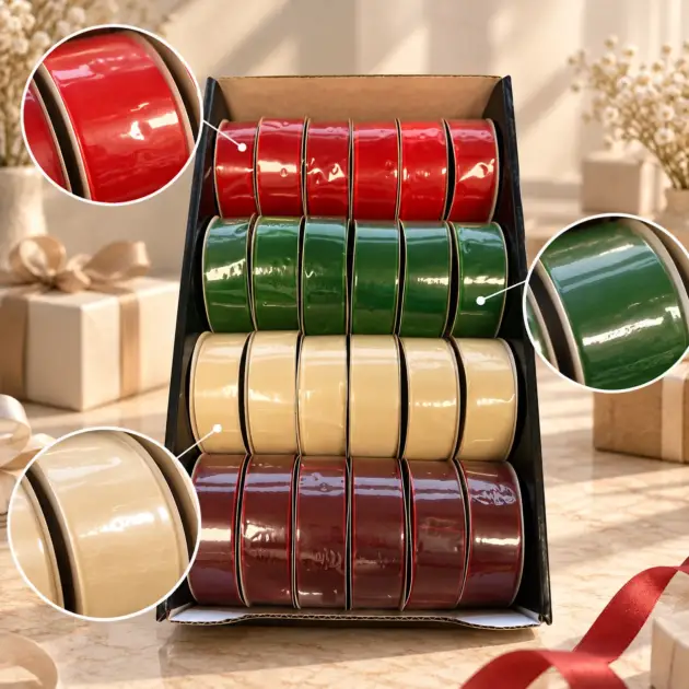 Valvet Ribbon 4 Assorted Colours 25mm X 2.75M